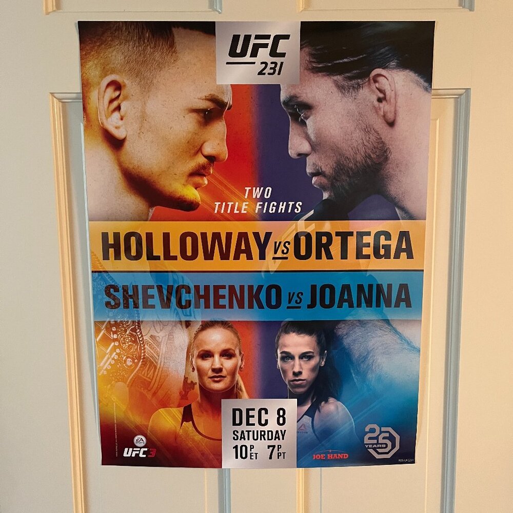 UFC 231 Holloway Ortega Shevchenko Joanna Jedrzejczyk Promo Fight Poster 18 x 24